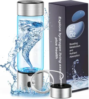 Hydrogen Water Bottle, SPE/PEM Technology Up to 2200PPB Hydrogen Water Bottle Generator, 460ml Portable Hydrogen Water Bottles for Home, Office, Travel and Fitness Drinking