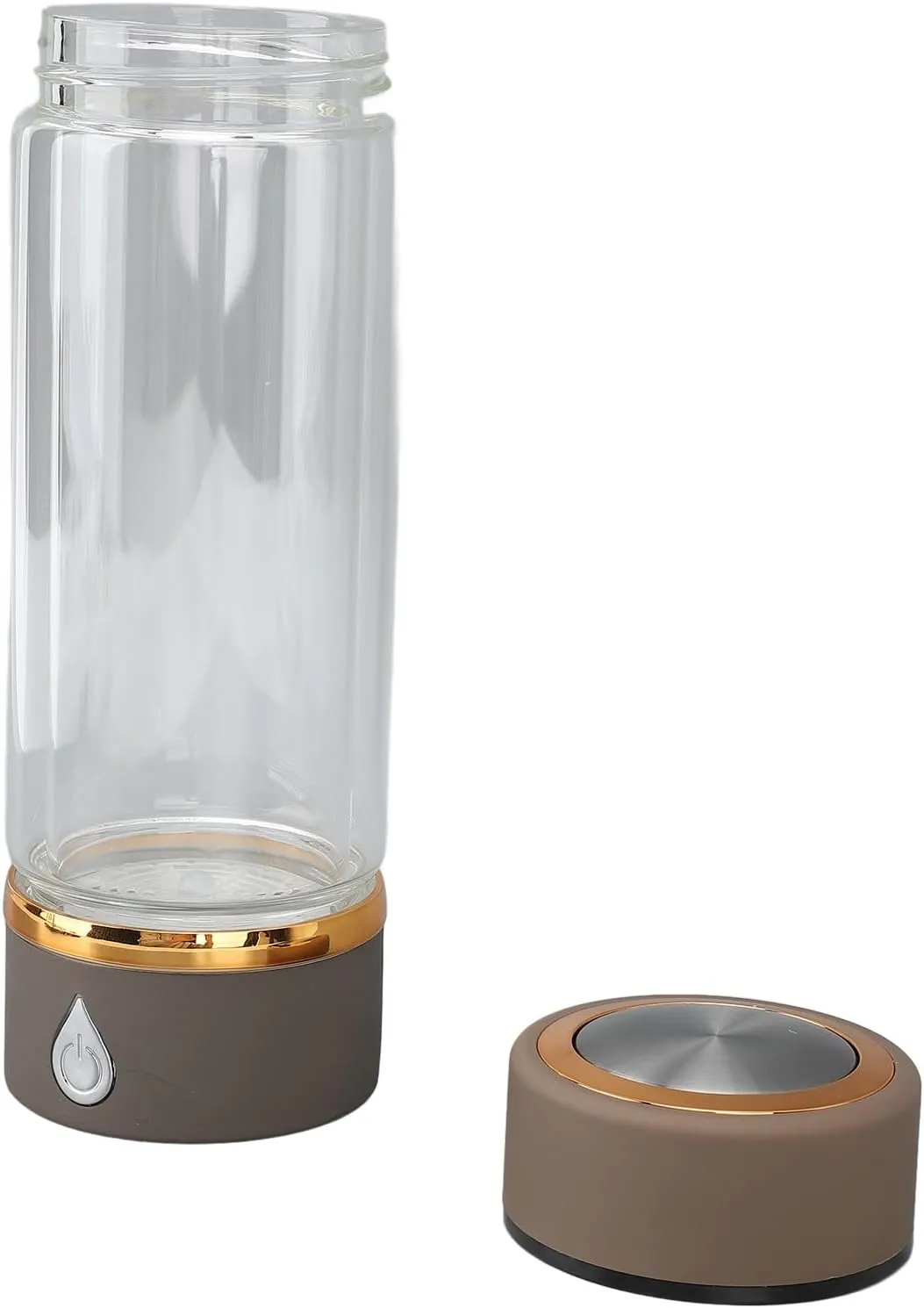 Hydrogen Water Cup, 420ML Portable Hydrogen Water Bottle Generator Rechargeable Hydrogen Rich Cup for Home Travel Office(Coffee)