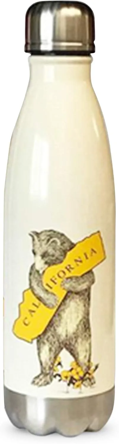 I Love California Bear Hug Stainless Steel Water Bottle - Antique White