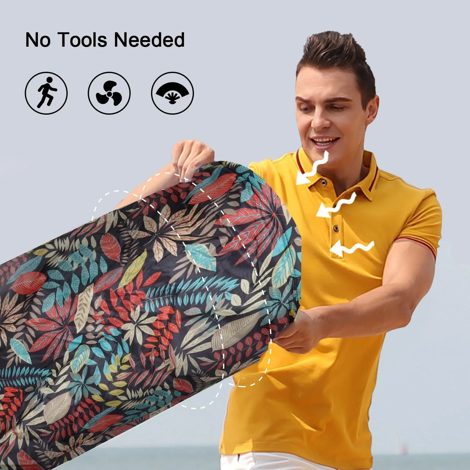 Inflatable Lounger, Ultralight Portable Ergonomic Beach Bed Air Sofa Couch Waterproof Anti-Air Leaking for Indoor Outdoor Hiking Camping Traveling, No Pump Required