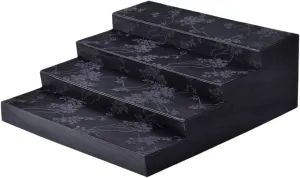 Jewelry Stand Perfumes Holder 4 Tier Multipurpose Watch Holder Display Shelf Dresser Perfume Stand for Dolls Collection, Black