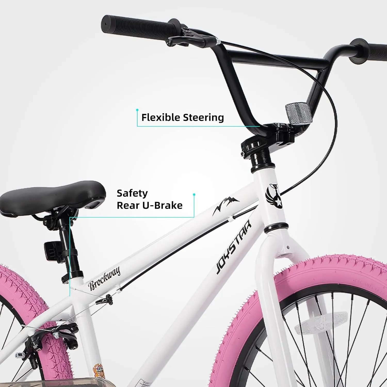 JOYSTAR Brockway Freestyle Kids BMX Bikes 20" 24" Kids Bicycles for 6-14 Years Old Boys Girls and Beginner-Level Riders 2 Pegs Multiple Colors