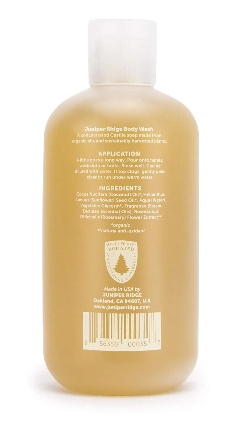 JUNIPER RIDGE Desert Cedar Body Wash - All-Purpose Liquid Castile Soap, Multi-Use Body Wash, Shampoo, Hand Wash, Face Wash, Clean, Vegan, Paraben Free, Preservative Free, 8 oz