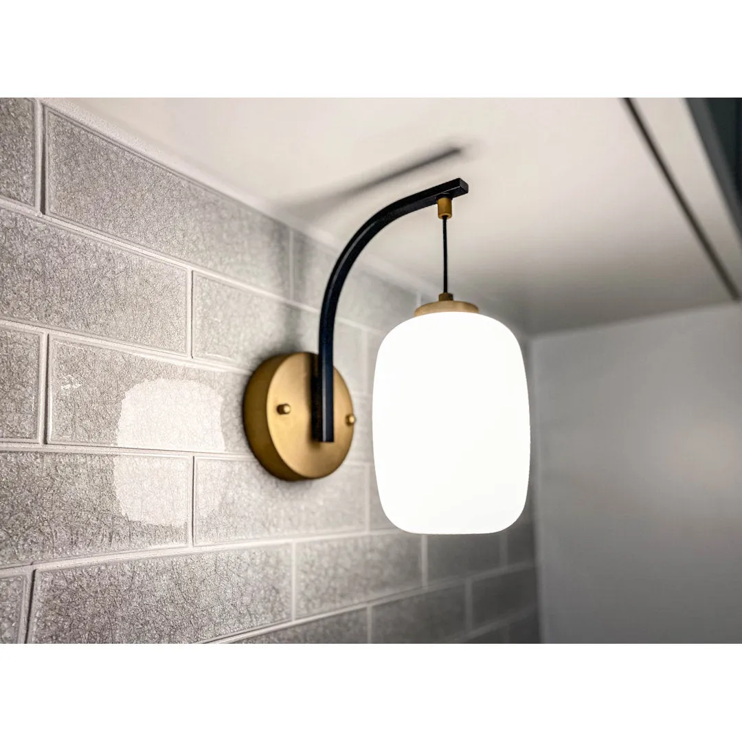 Kace 1 - Light Dimmable Black/Gold Armed Sconce AllModern