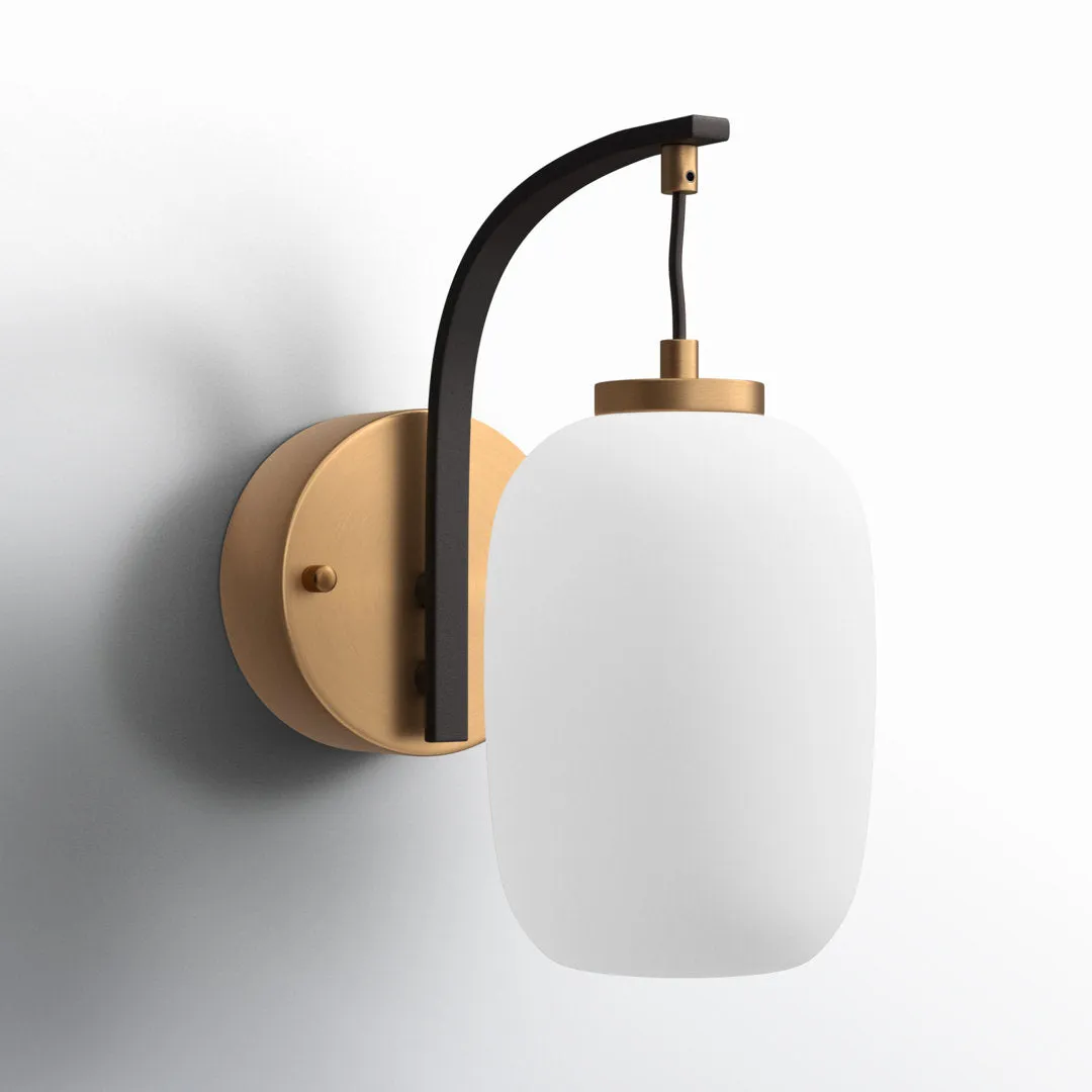 Kace 1 - Light Dimmable Black/Gold Armed Sconce AllModern