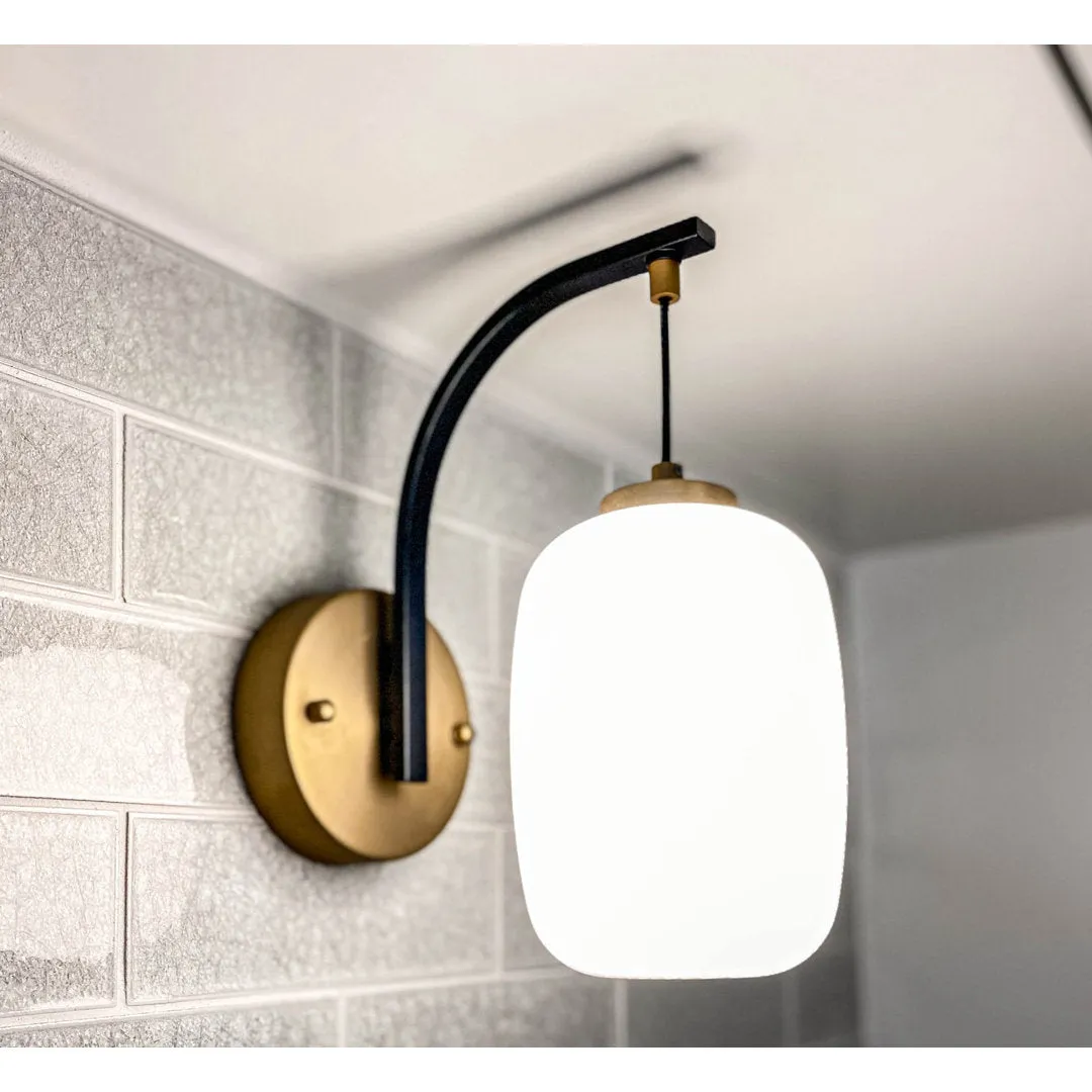 Kace 1 - Light Dimmable Black/Gold Armed Sconce AllModern