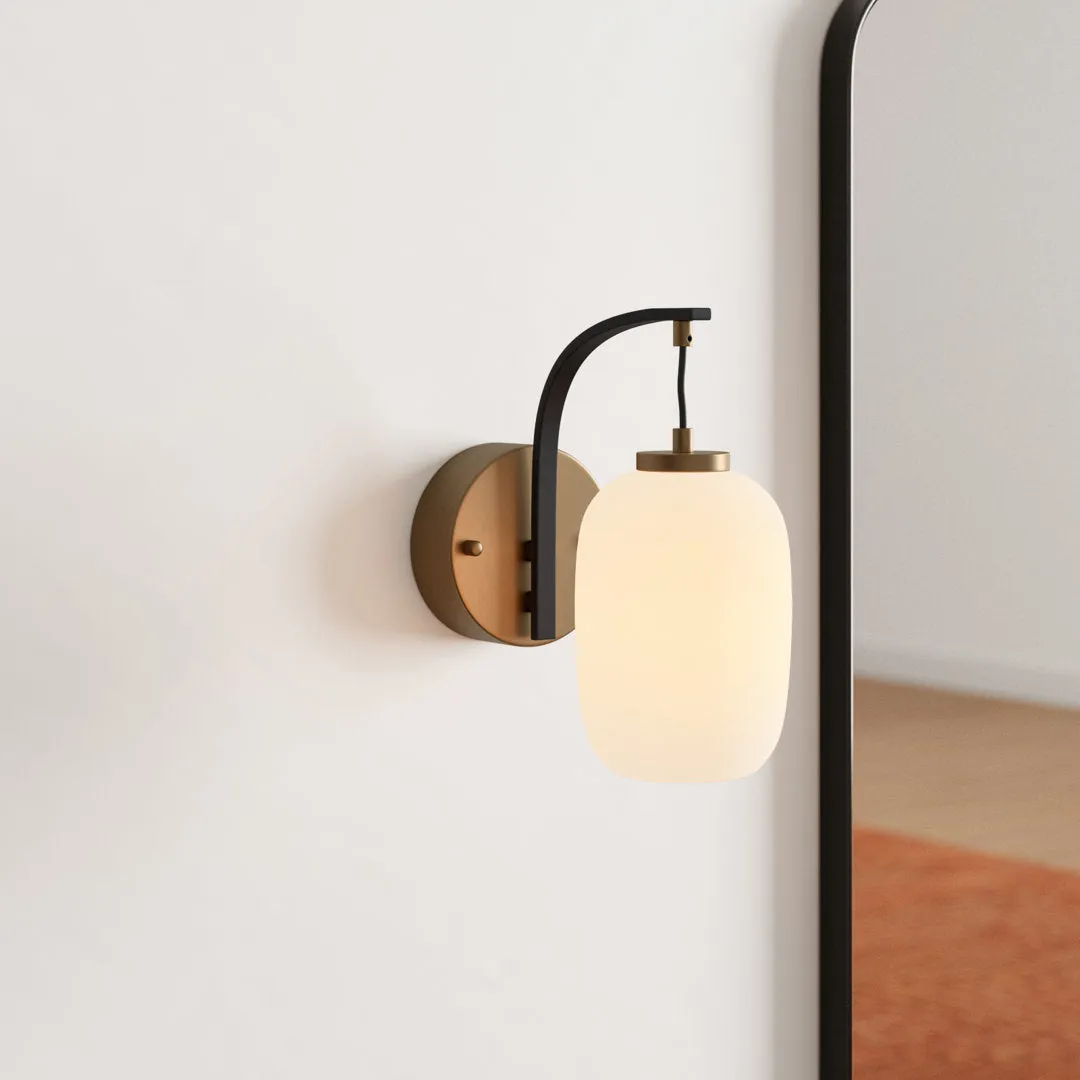 Kace 1 - Light Dimmable Black/Gold Armed Sconce AllModern