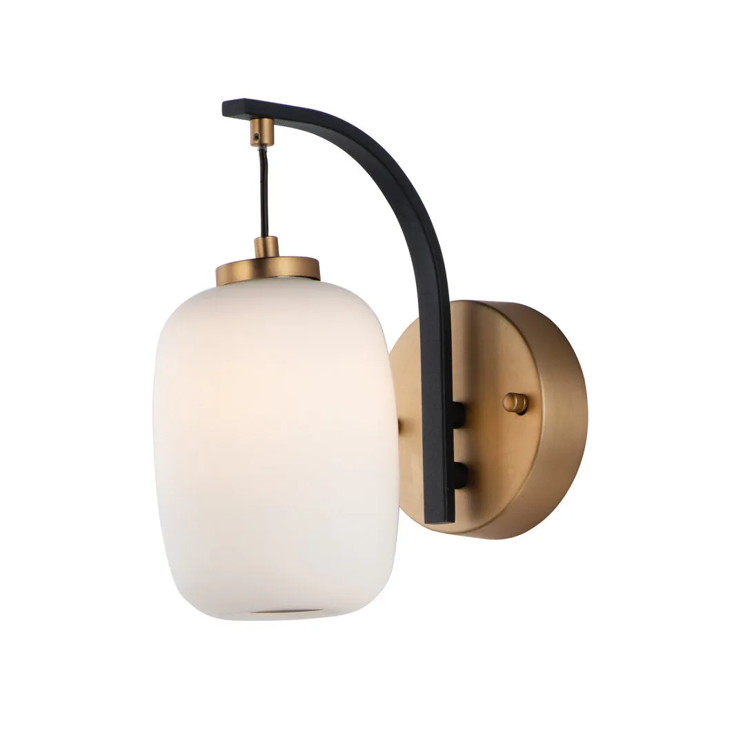 Kace 1 - Light Dimmable Black/Gold Armed Sconce AllModern