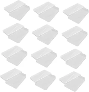 KICHOUSE Card Game Holder Tray Poker Cards Storage Case 12pcs Rectangular Plastic Boxes