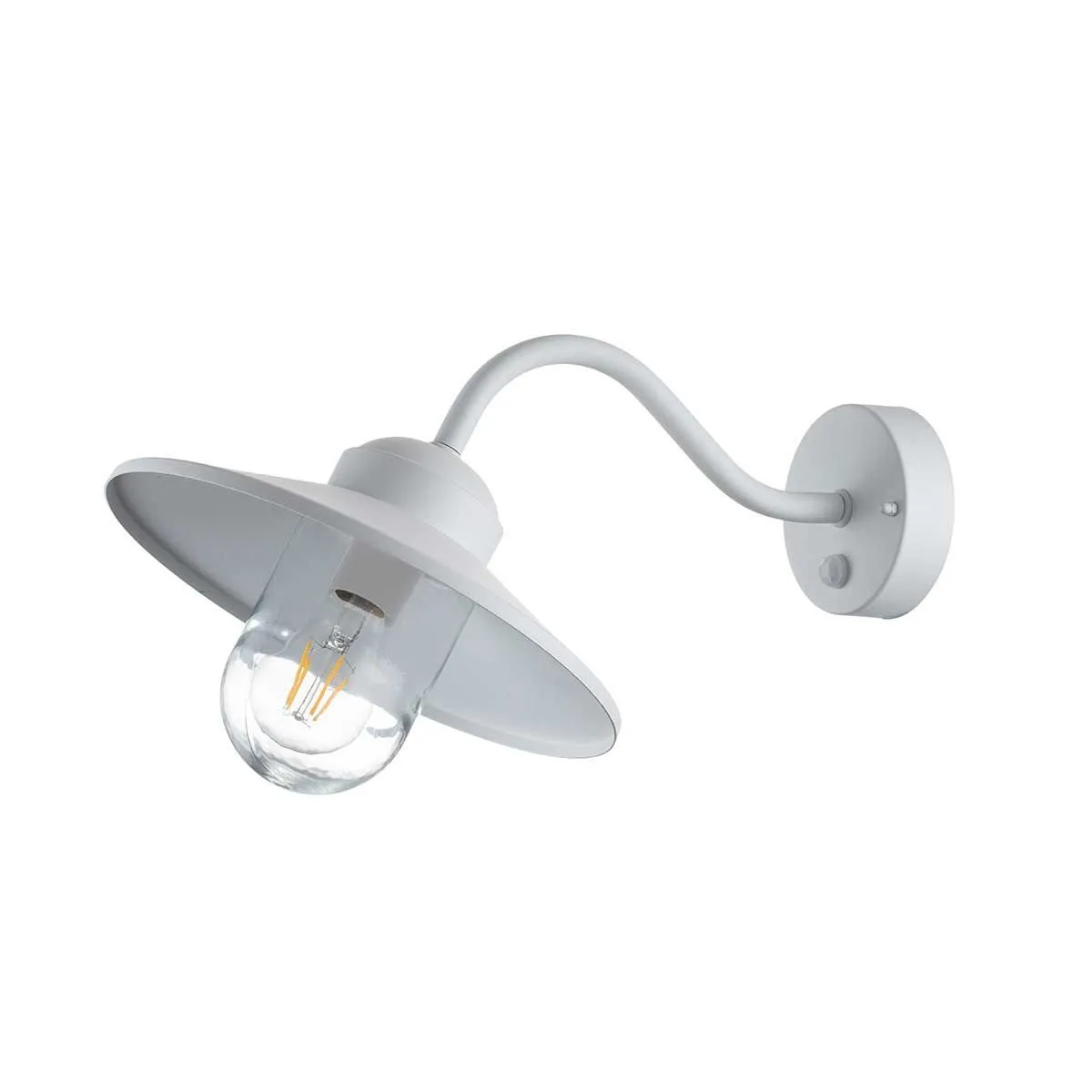 Klampenborg 1 Light Wall Lantern with PIR | White