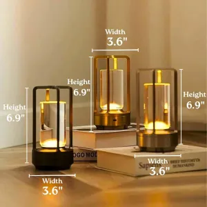 Klarako Crystal Lantern Lamp – Modern Cordless Rechargeable Bedside & Outdoor Light, Portable Wireless Lamp – Dimmable Touch Control – Luxury Living Room & Hotel-Style Lighting (Gold, 5-Pack)