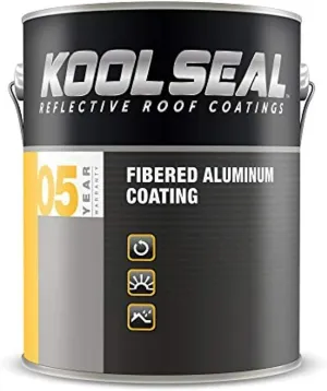 KOOL SEAL® KS0024600-16 Premium Fibered Aliminum Roof Coating 5 Year, Silver - 1 gal.