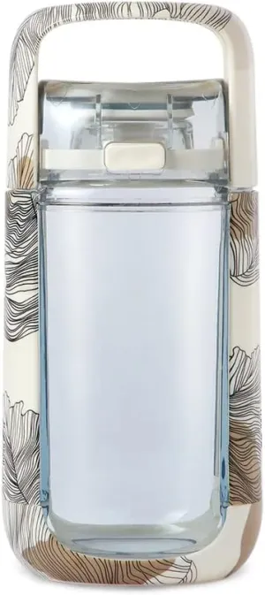 KOR One Planet 13.5oz Tritan Water Bottle with Lid Safety Lock, One Click Open Cap and Ergonomic Carry Handle - Features Unique Water-Dipped Designs Inspired by Nature