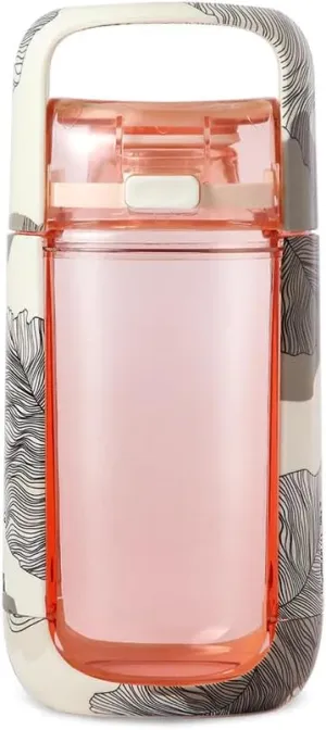 KOR One Planet 13.5oz Tritan Water Bottle with Lid Safety Lock, One Click Open Cap and Ergonomic Carry Handle - Features Unique Water-Dipped Designs Inspired by Nature