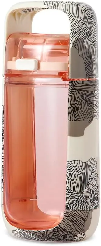KOR One Planet 13.5oz Tritan Water Bottle with Lid Safety Lock, One Click Open Cap and Ergonomic Carry Handle - Features Unique Water-Dipped Designs Inspired by Nature