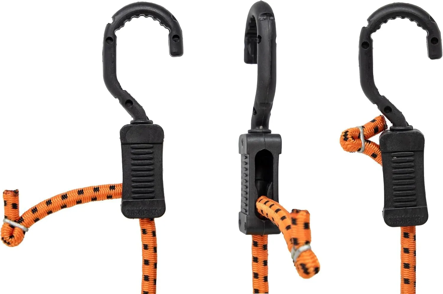 Kotap MABC-ASMT All- Purpose Adjustable Bungee Cords with Hooks, Assorted, Orange/Black, 10 Count