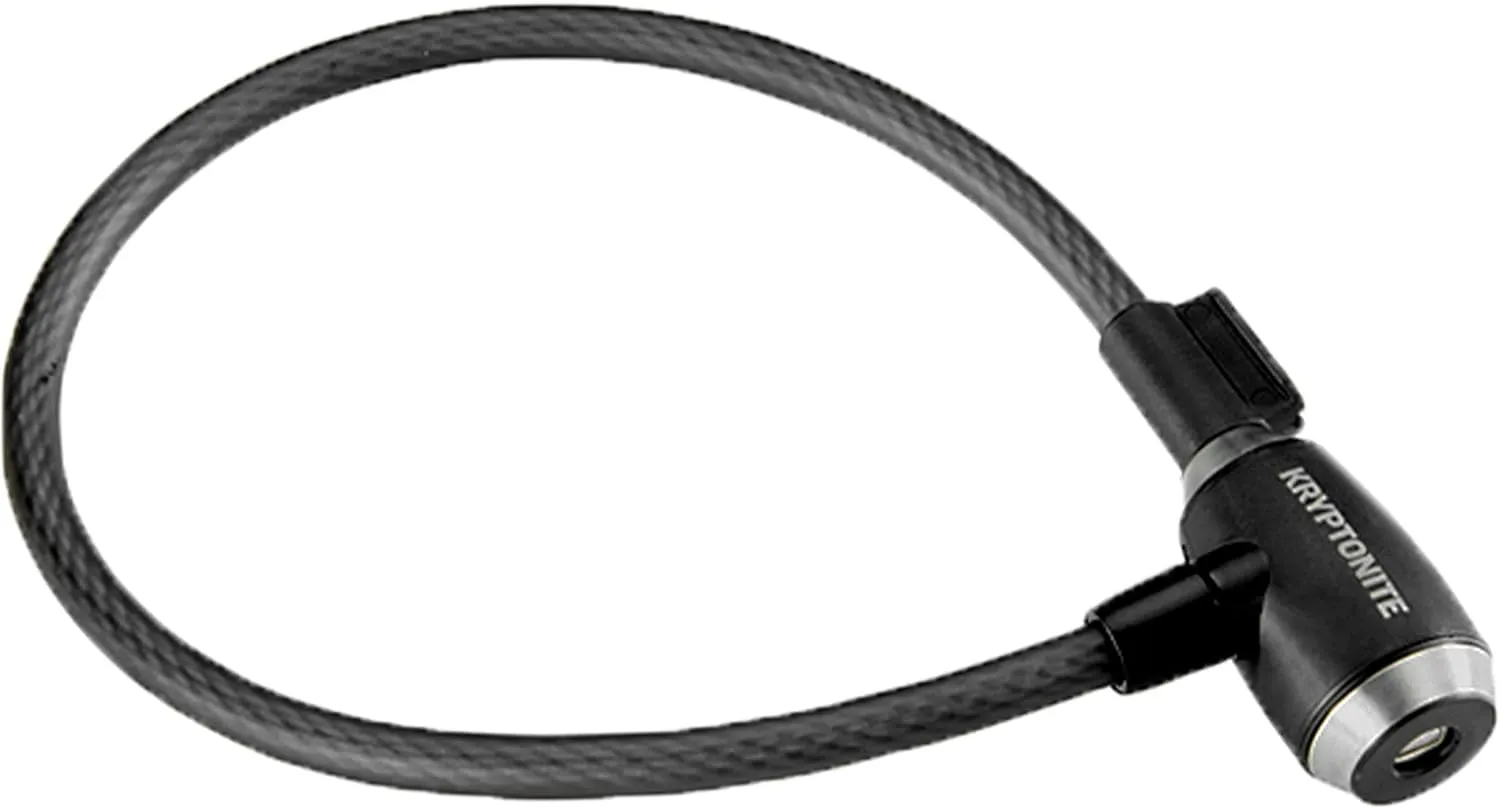 Kryptonite KryptoFlex Bike Lock Cable, 2FT/6FT/10FT Long 12mm Thick Heavy Duty Braided Steel Cable Anti-Theft Security Lock for Outdoor Equipment, Combination/Key Bike Lock