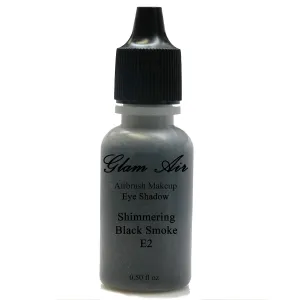 Large Bottle Glam Air Airbrush E2 Shimmering Black Smoke Eye Shadow Water-based Makeup 0.50oz