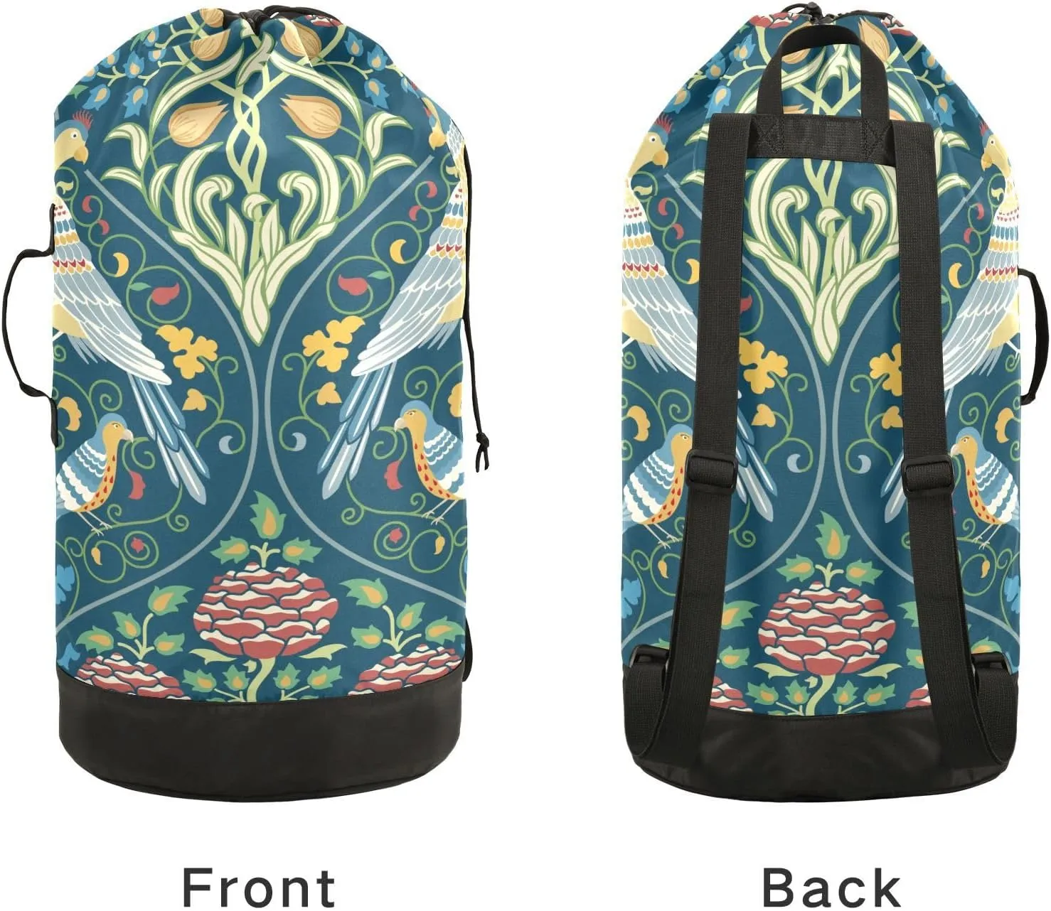 Laundry Bag Backpack,Travel Laundry Bags with Shoulder Straps Oxford Large Hanging Laundry Hamper Bag for College,Laundromat,Apartment Bird