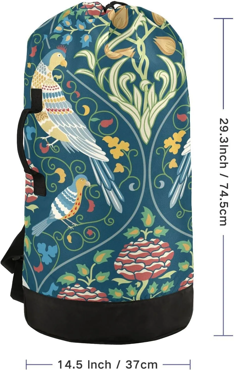 Laundry Bag Backpack,Travel Laundry Bags with Shoulder Straps Oxford Large Hanging Laundry Hamper Bag for College,Laundromat,Apartment Bird
