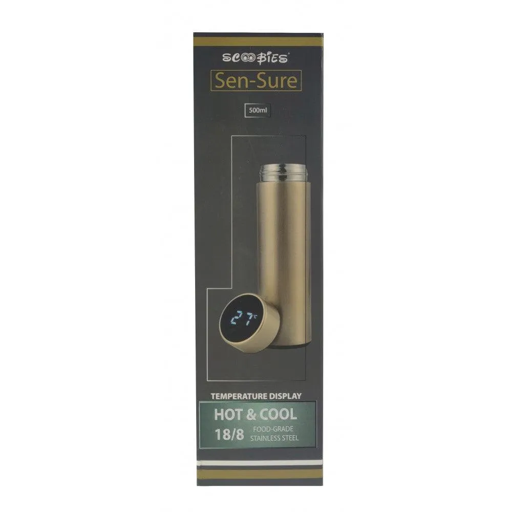 LED Temperature Bottle (Brown) | With Smart LED Temperature Display |  Stainless Steel Insulated Quality  | Multi-Usage