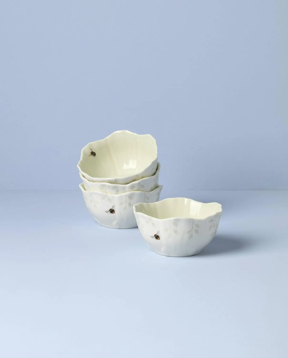 Lenox 897162 Butterfly Meadow Floral Dessert Bowls, Green, Set of 4