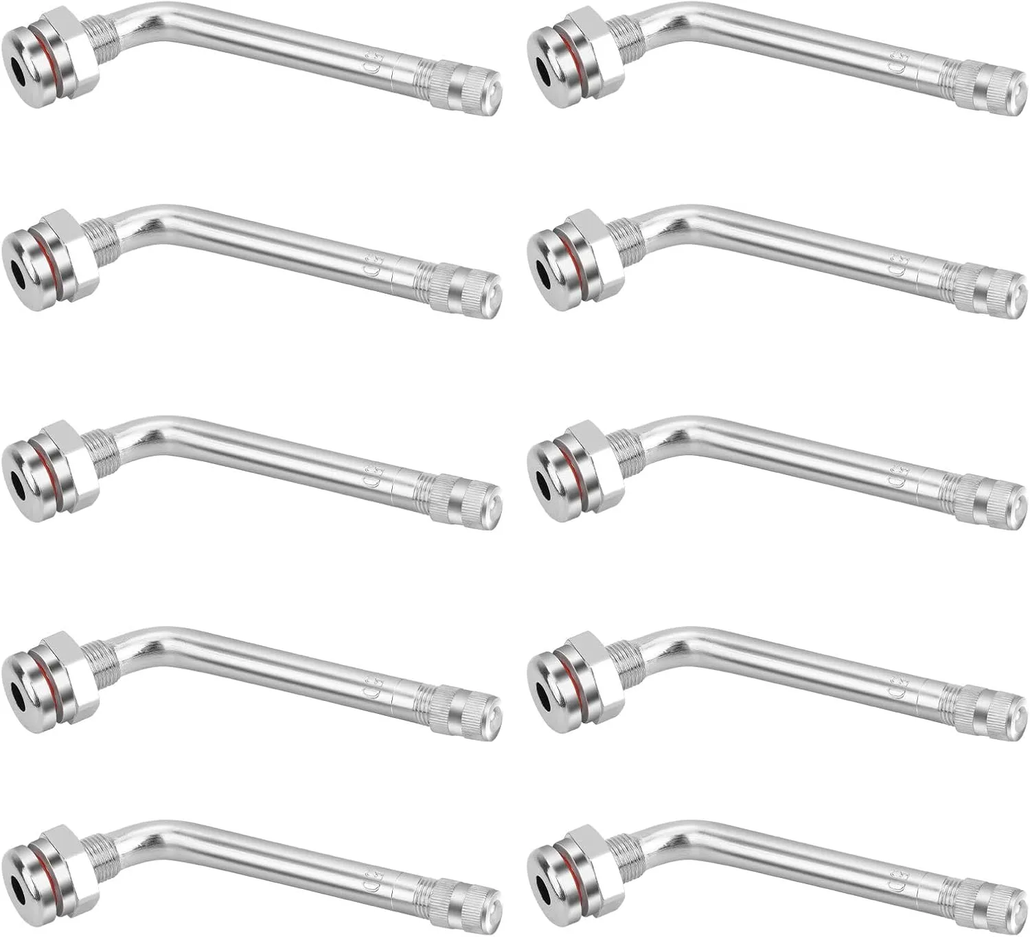 Linkstyle 10PCS TR545D Truck Tire Valve Stems, 60° Bend Brass Valve Stem Extenders Compatible with Alcoa 22.5in 24.5in Aluminum Wheels