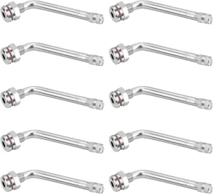 Linkstyle 10PCS TR545D Truck Tire Valve Stems, 60° Bend Brass Valve Stem Extenders Compatible with Alcoa 22.5in 24.5in Aluminum Wheels