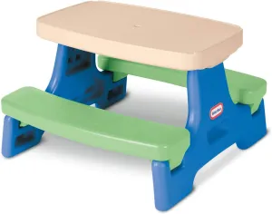 Little Tikes Easy Store Jr. Picnic Table with Umbrella - Blue / Green