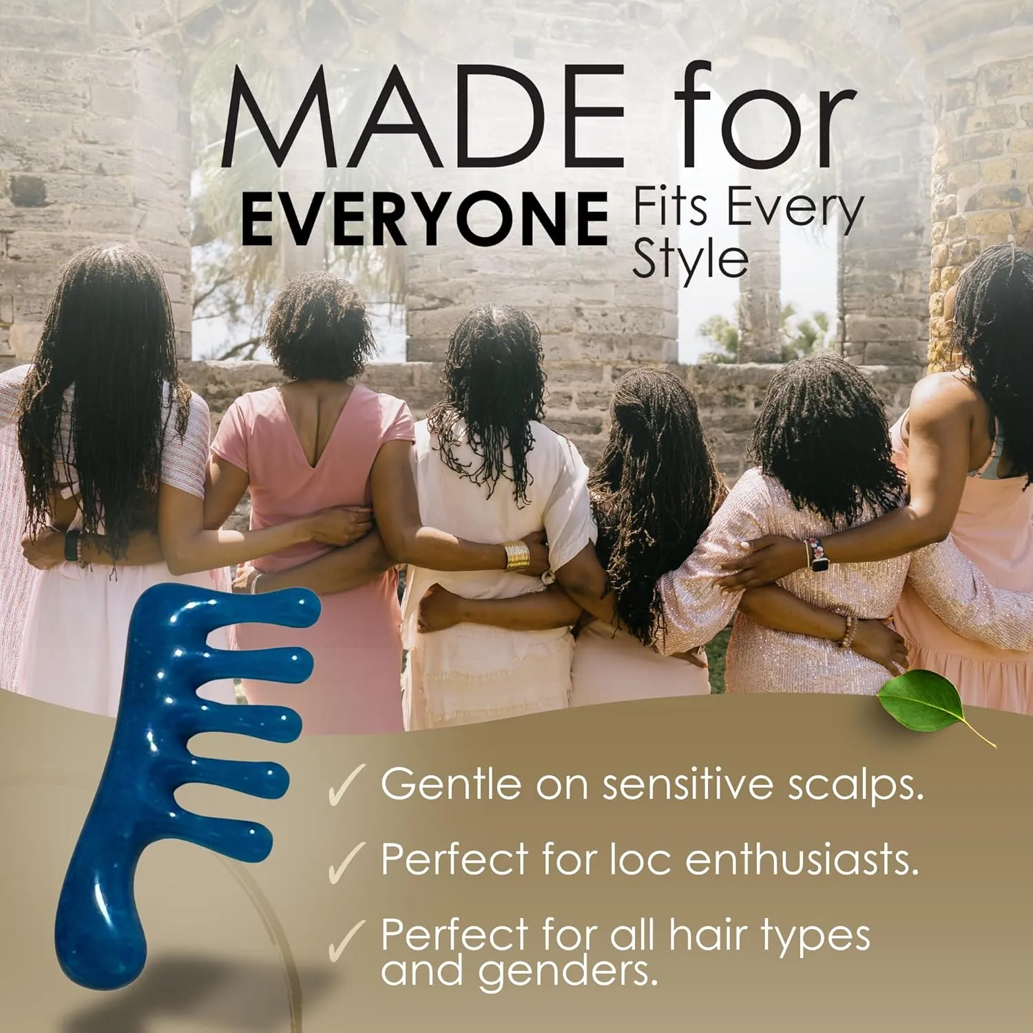Loc Comb - Scalp Massager | Gua Sha Hair Care Inspired Wide Tooth Comb for Curls - Head Massager for Hair Growth, Hair Detangler for Women, Men By NVLX LABS (Mist)