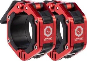 Lock-Jaw Flex Quick Release Aluminum Barbell Collar with Magnet (Red)