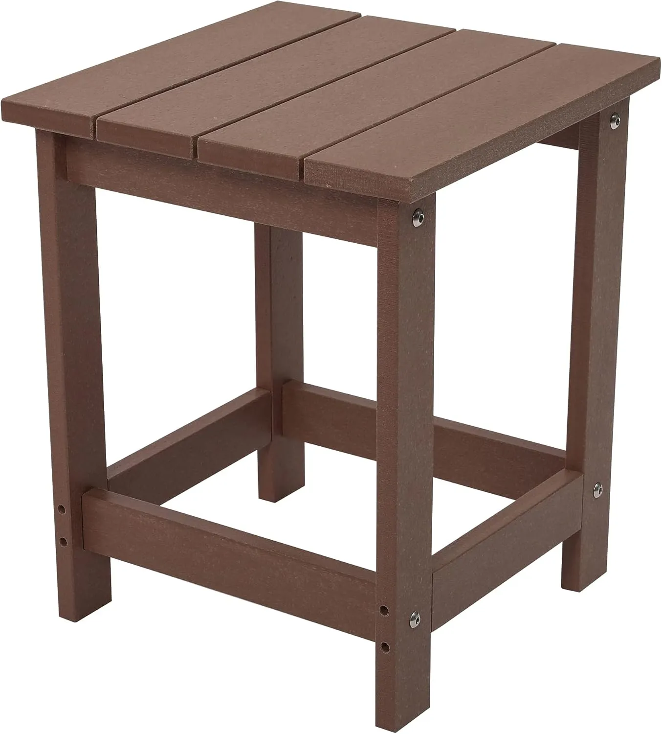 LZRS Adirondack Square Outdoor Side Table, Pool Composite Patio Table,HDPE End Tables for Backyard,Pool, Indoor Companion, Easy Maintenance & Weather Resistant(Brown)