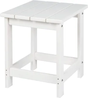 LZRS Adirondack Square Outdoor Side Table, Pool Composite Patio Table,HDPE End Tables for Backyard,Pool, Indoor Companion, Easy Maintenance & Weather Resistant(White)