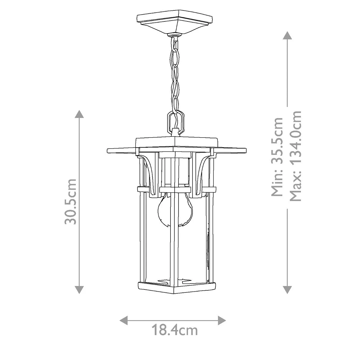 Manhattan 1 Light Chain Lantern | Oil Rubbed Bronze