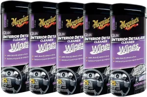 Meguiar'S Quik Interior Detailer Wipes 25 - 7" X 9" One Step Cleaning And Protection For All Interio