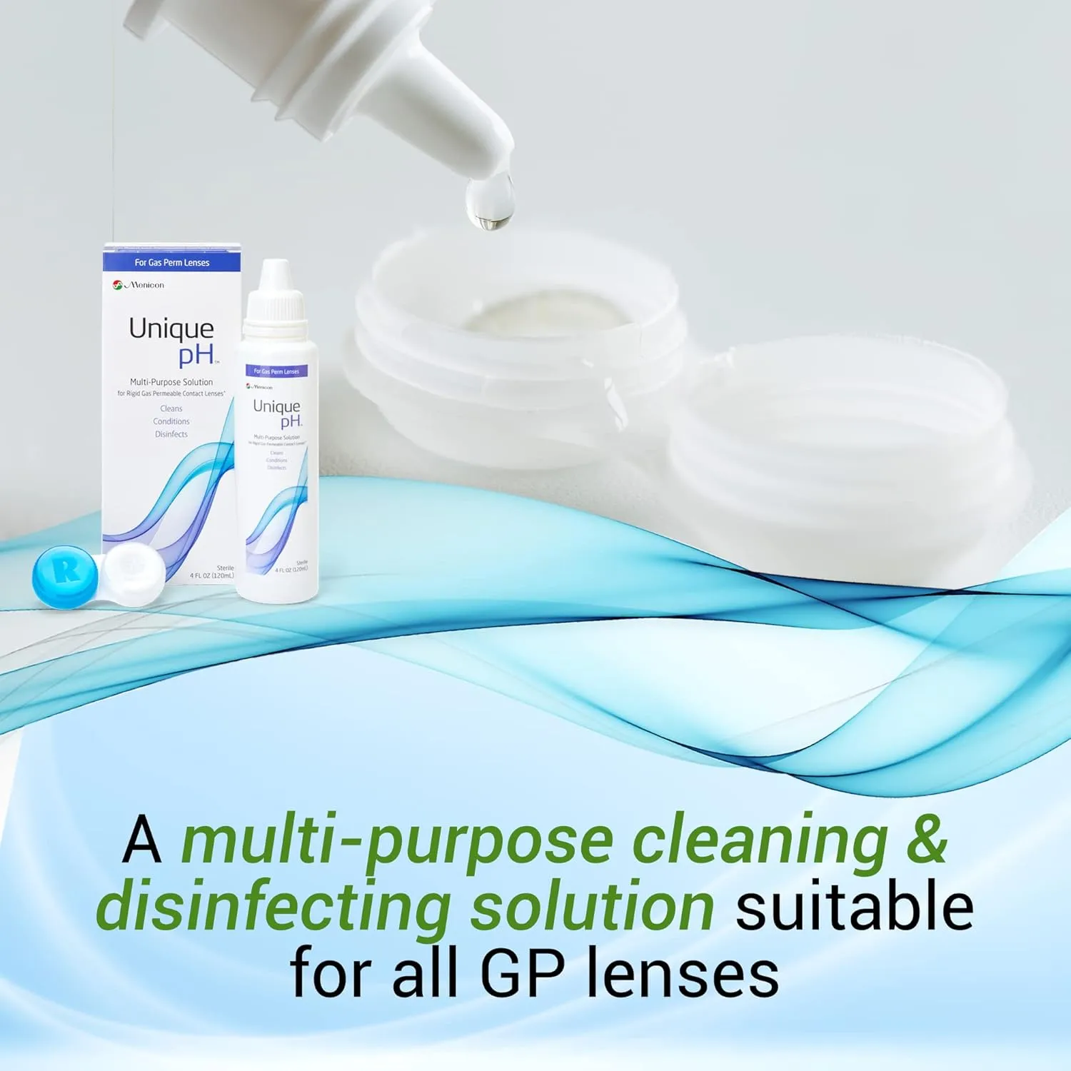 Menicon Unique pH Multi-Purpose Contact Lens Solution With Lens Case (4 Fluid Ounces)