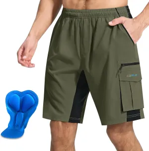 Men's Mountain Bike Shorts 3D Padded Bicycle Biking Shorts Quick Dry Lightweight MTB Cycling Shorts