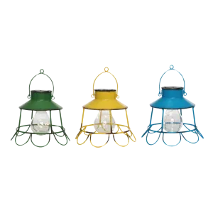 Metal Solar Hanging Retro Shade Lantern 3 Asst