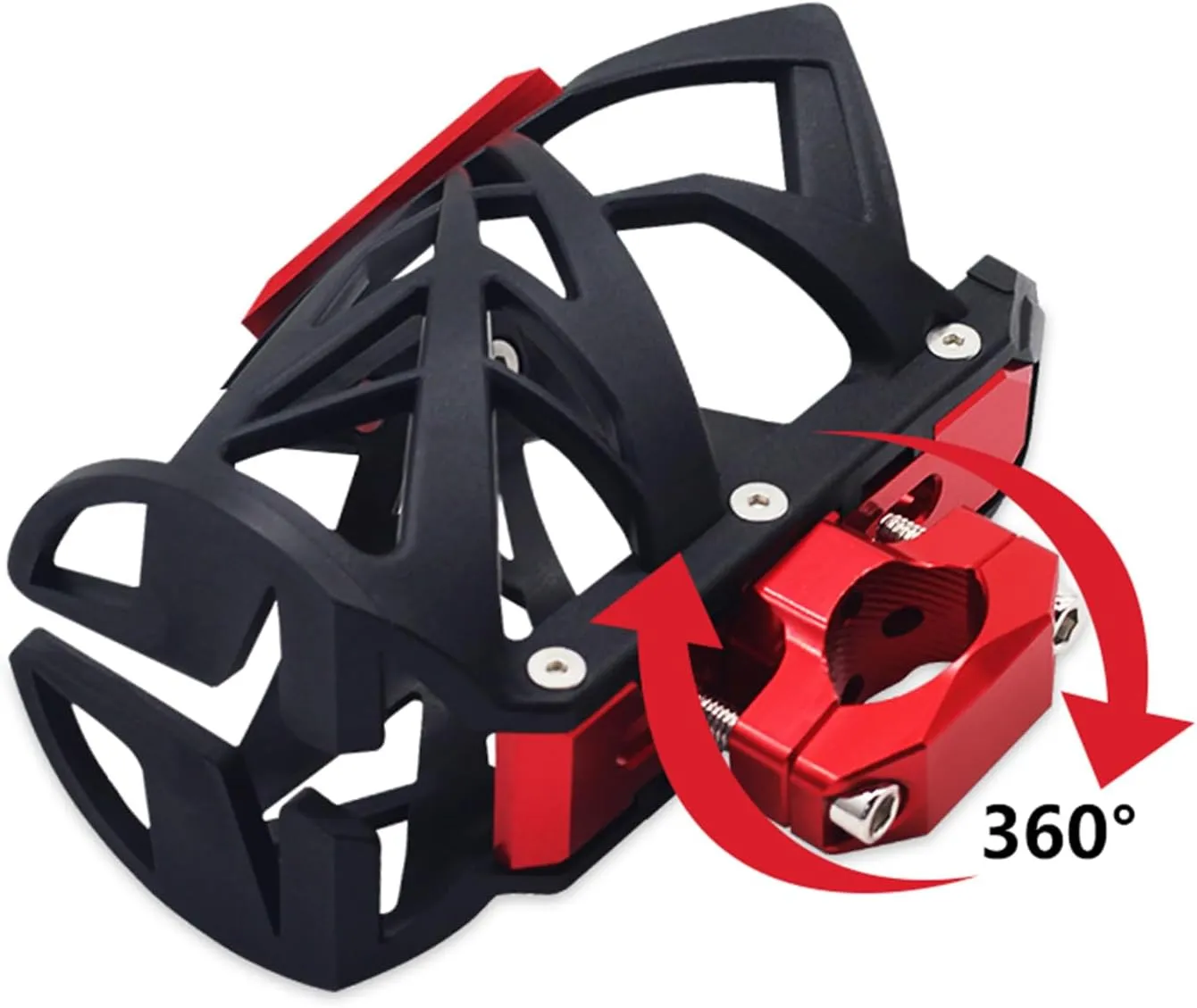 MFGZD Motorcycle Water Bottle Holder Drink Cup Holder for 55-78mm Diameter Bottles,15-33mm Universal Handlebar Bike Cup Holder 360 ° Rotation Fit for Harley ATV Scooter Bike Stroller Wheelchair,Red
