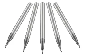 Micro 100 SME-020-2X Square End Mill, .020" Cutter Dia, .030" LOC, 2 Fl, 1/8" Shank Dia, 1-1/2" OAL, AlTiN