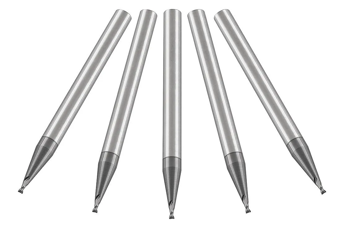 Micro 100 SME-020-2X Square End Mill, .020" Cutter Dia, .030" LOC, 2 Fl, 1/8" Shank Dia, 1-1/2" OAL, AlTiN