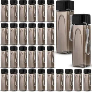 Mifoci 30 Pcs Water Bottle Bulk 17 oz Plastic Sports Water Bottles for Kids Adults Reusable Leak Proof Portable Drink Container Large for School Classroom Travel Camping Fitness Office(Black)