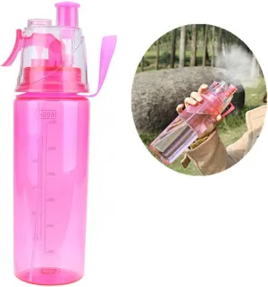 Mist Spray Water Bottle 600ml Portable Sport Water Bottle AntiLeak Drinking Cup with Mist Hydration (Pink) smiggle spray portable water bottle blue
