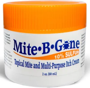 Mite Cream & Bite Relief - 10% Natural Blend Sulfur Cream for Multi-Purpose Bites, Redness, Itching, & Irritation | Safe for Kids and Adults | Fast & Effective for All Skin Types| 2oz