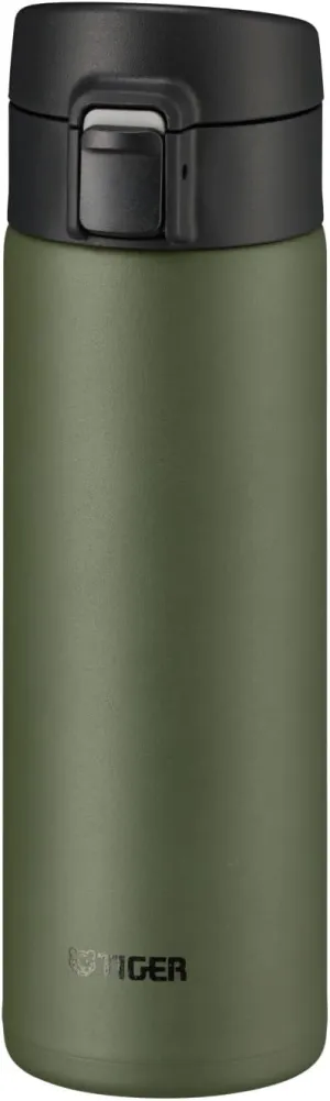 MKA-K048GK Water Bottle, 16.2 fl oz (480 ml), Tiger Thermos, TIGER Mug Bottle, One-Touch, Lightweight, Green