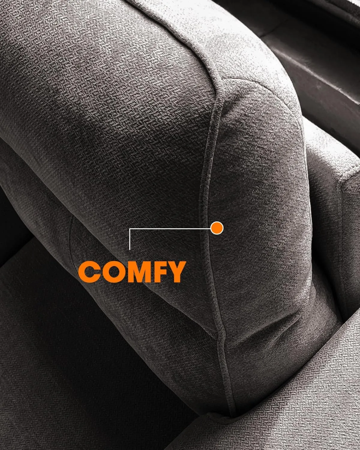 Modern 71.25" Sofa Couch for Living Room, Deep Seat Sleeper with 8" Cushion, Comfy 2-Seater Chenille Loveseat with Convertible Armrest, Removable Cover, High Leg (Dark Gray)