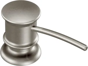 Moen Spot Resist Stainless Deck Mounted Kitchen Soap Dispenser with Above the Sink Refillable Bottle for Kitchen Sink, 3944SRS