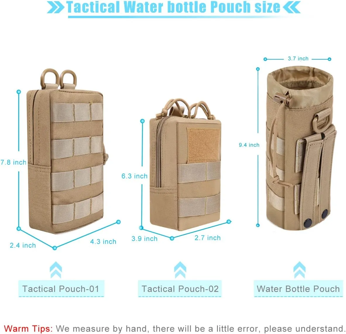 Molle Water Bottle Holder, Water Molle Attachments, Molle Water Bottle Pouch, Tactical Backpack Attachment Pouches