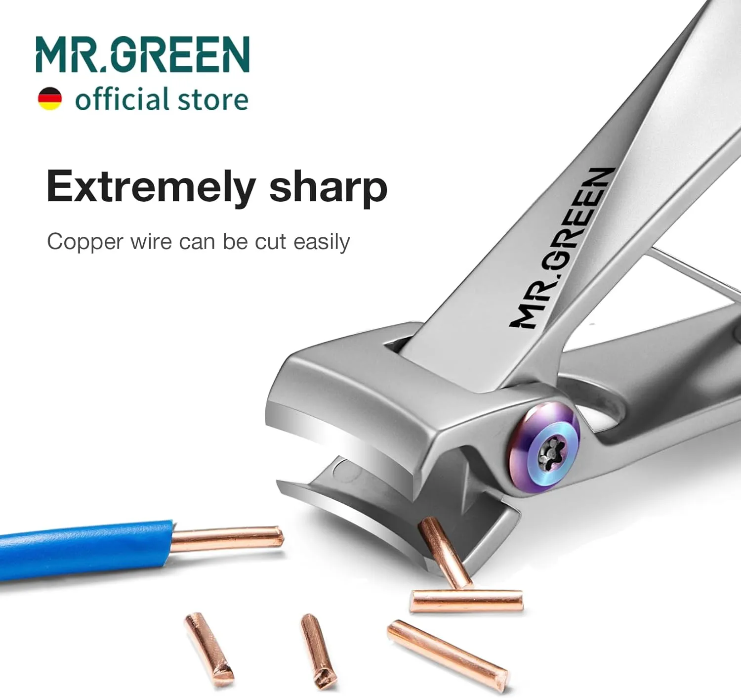 MR.GREEN Nail Clippers Wide Jaw Opening Stainless Steel Fingernail Clipper Thick Hard Toenail Cutter Manicure Scissors Tools (Nail Clipper (Large) Nail File)