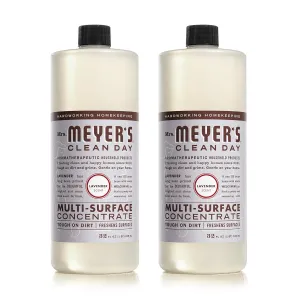 MRS. MEYER'S CLEAN DAY Multi-Surface Cleaner Concentrate, Use to Clean Floors, Tile, Counters, Lavender, 32 fl. oz - Pack of 2